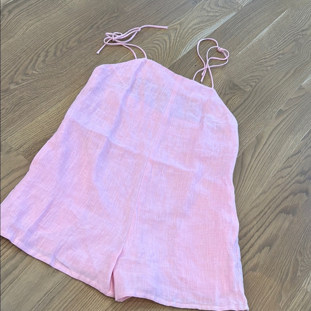 Tribe alive pink linen romper